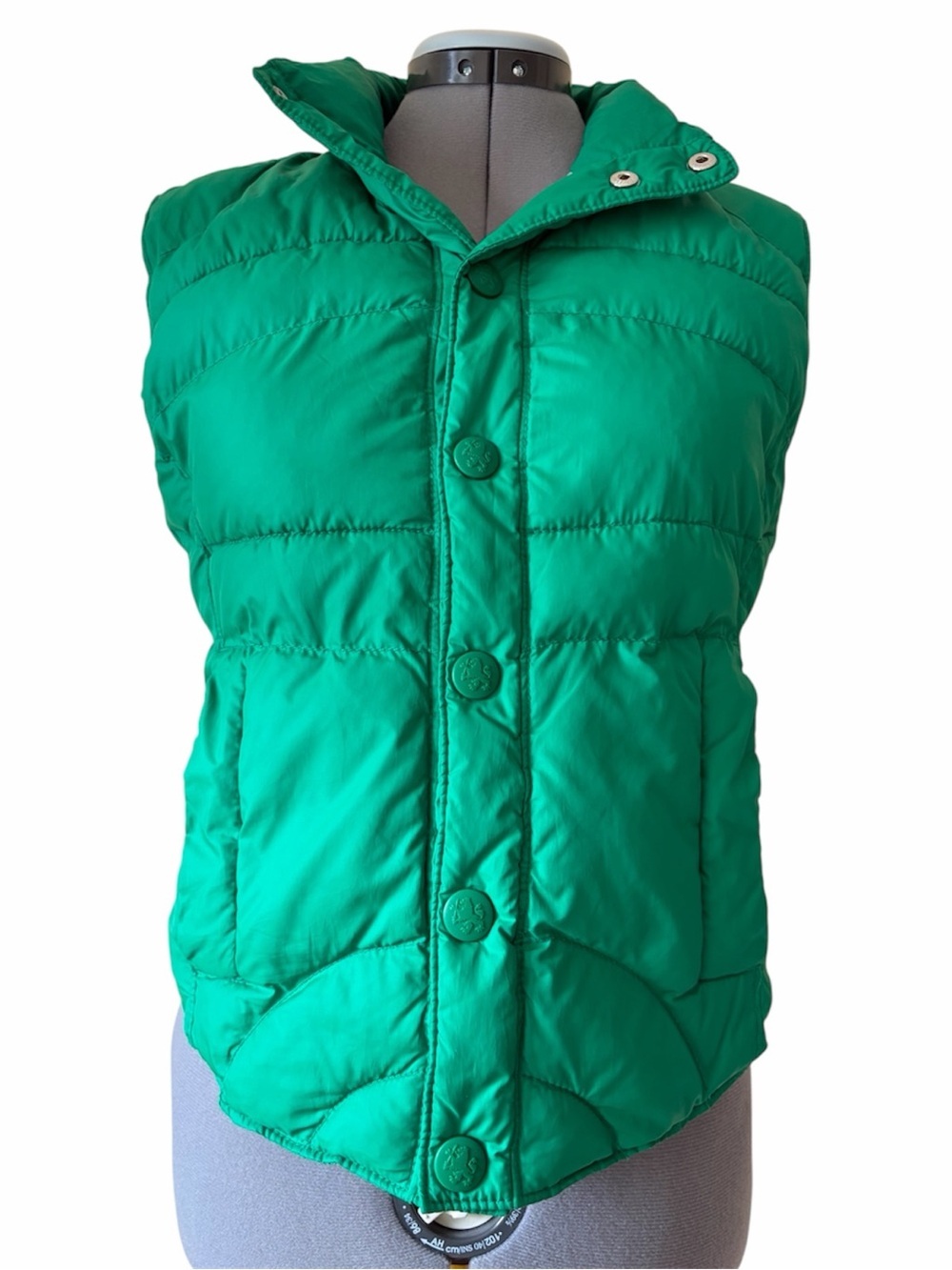 Tommy Hilfiger Jeans Vintage Green Puffer Vest Quilted Snap Front Y2K 90s Jacket